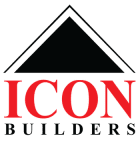 Icon Builders | Logo for Icon Builders featuring a black triangle above the red word "ICON" and the black word "BUILDERS" below, all on a white background.
